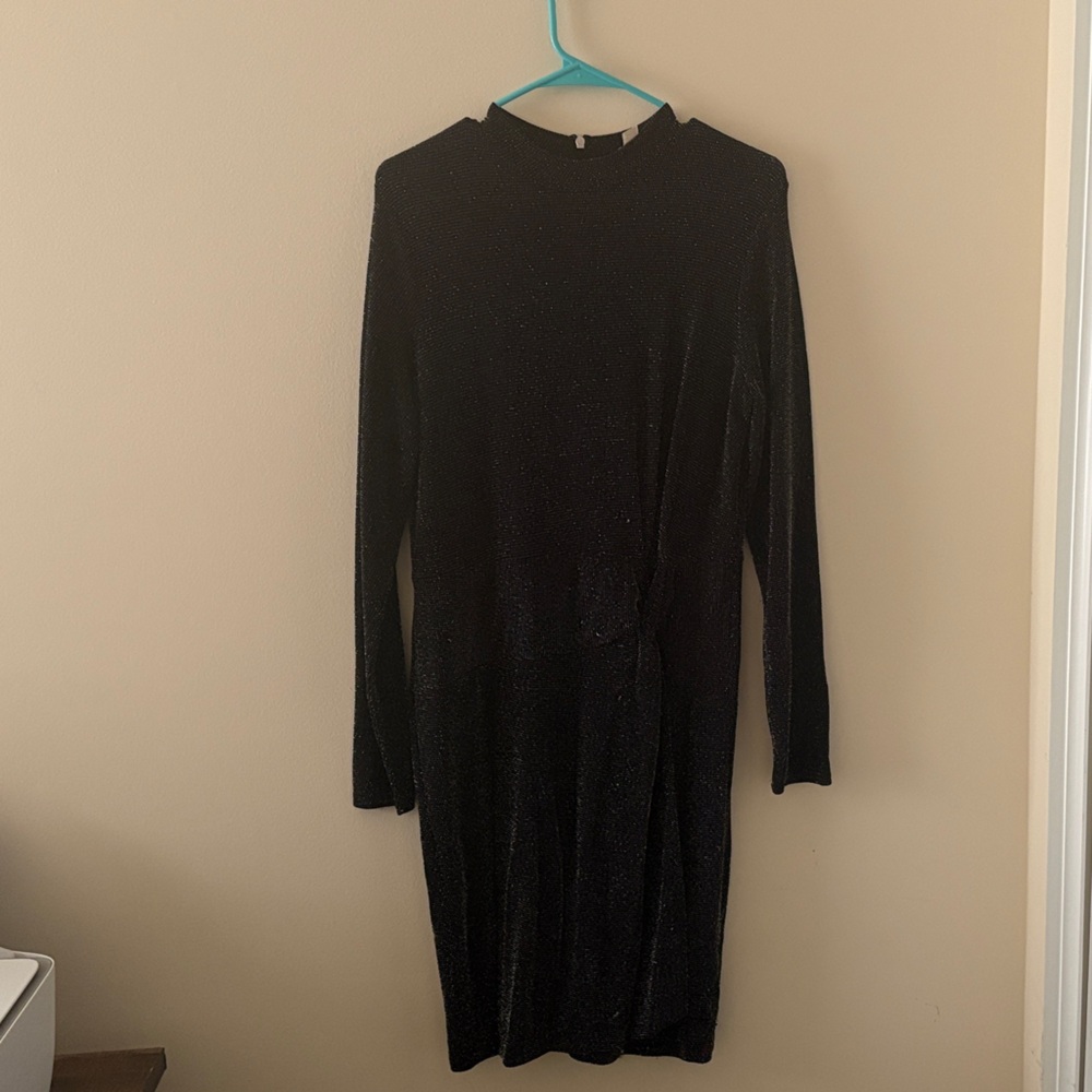 Michael Kors Elegant Black Long Sleeve Dress